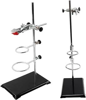 Chemistry Laboratory Stand 50cm with 2 Retort Rings Flask Clamp Rod ...